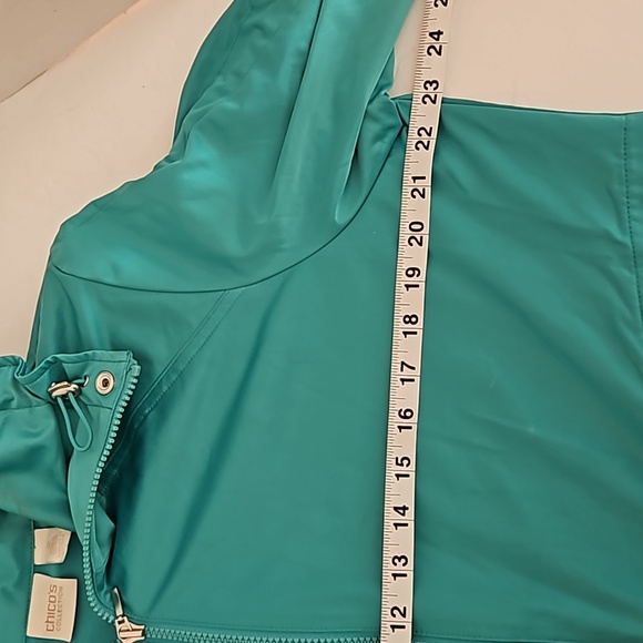 Chicos Turqoise front zip jacket L EUC - Picture 10 of 12